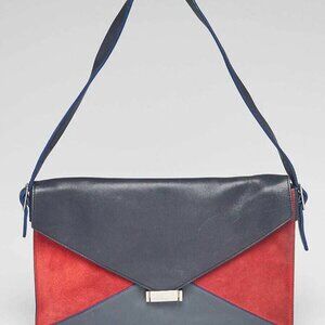 Celine Tricolor Leather/Suede Diamond Medium Shoulder Bag